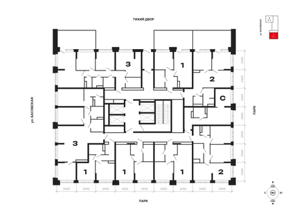 1-к. квартира, 63 м²