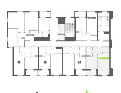 1-к. квартира, 46&nbsp;м²