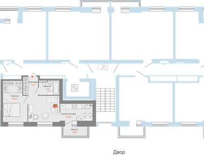 2-к. квартира, 41&nbsp;м²