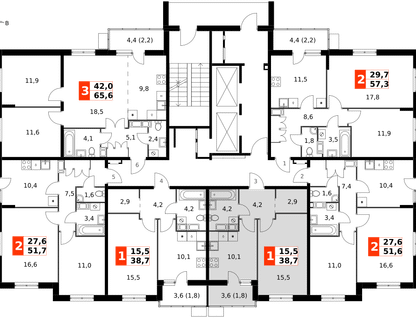 1-к. квартира, 38&nbsp;м²