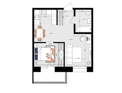 1-к. квартира, 50,5&nbsp;м²