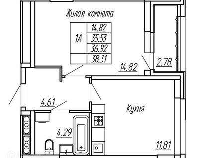 2-к. квартира, 55,3&nbsp;м²