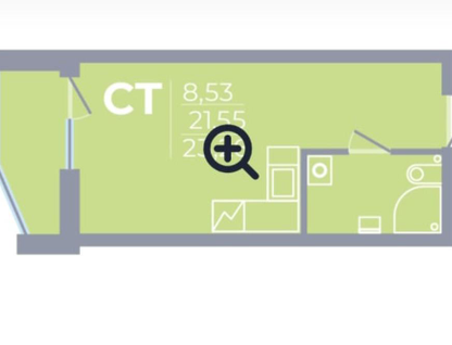 Студия, 21,5&nbsp;м²