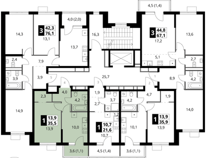 1-к. квартира, 35&nbsp;м²