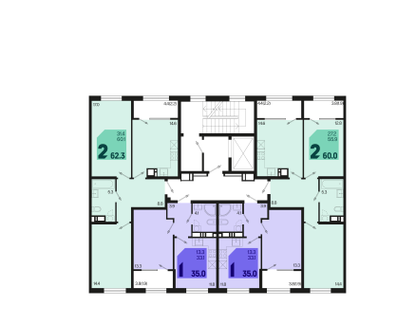2-к. квартира, 64&nbsp;м²