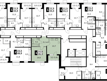 1-к. квартира, 38&nbsp;м²