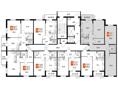 3-к. квартира, 89&nbsp;м²