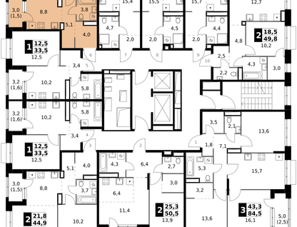 2-к. квартира, 45&nbsp;м²