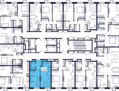 1-к. квартира, 39 м²