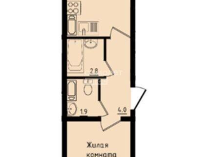 1-к. квартира, 32,8 м²