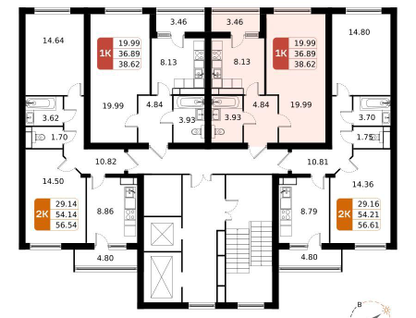 1-к. квартира, 38&nbsp;м²