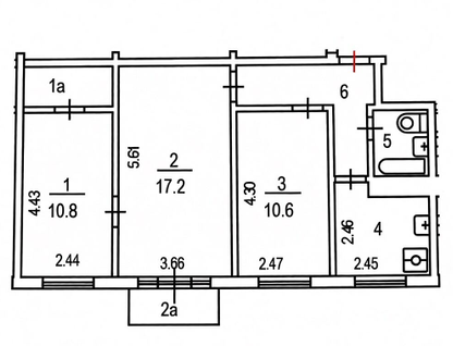 3-к. квартира, 55,5&nbsp;м²