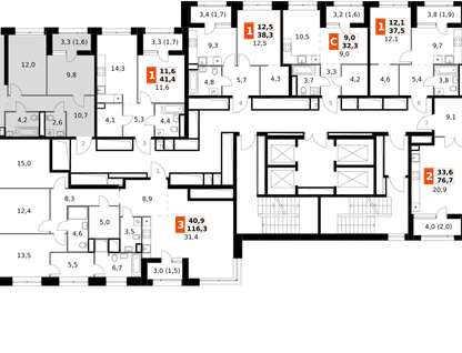 3-к. квартира, 68 м²