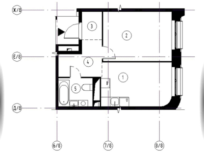 1-к. квартира, 38,6 м²