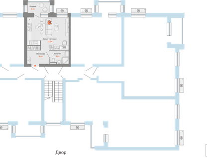 1-к. квартира, 33&nbsp;м²