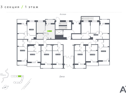 Студия, 35 м²