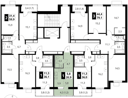 Студия, 20&nbsp;м²