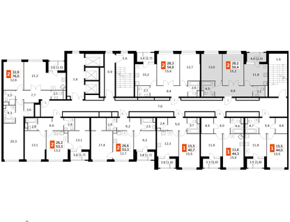 2-к. квартира, 57 м²
