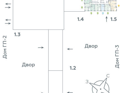 2-к. квартира, 55&nbsp;м²