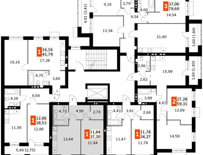 1-к. квартира, 37 м²