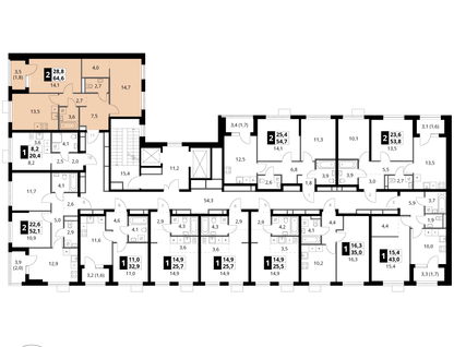 2-к. квартира, 64 м²