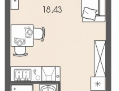 Студия, 26,8&nbsp;м²