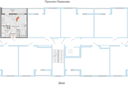 1-к. квартира, 25&nbsp;м²