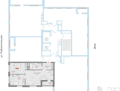 3-к. квартира, 58 м²