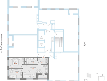 3-к. квартира, 58&nbsp;м²