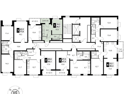 1-к. квартира, 24&nbsp;м²