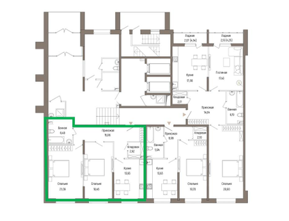2-к. квартира, 77&nbsp;м²