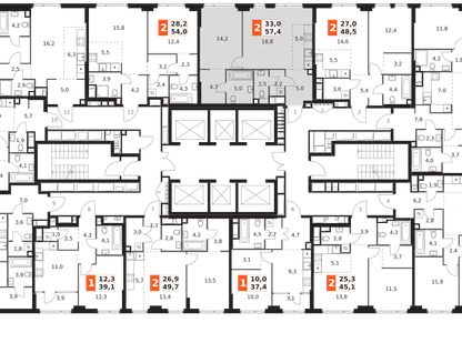 2-к. квартира, 57&nbsp;м²