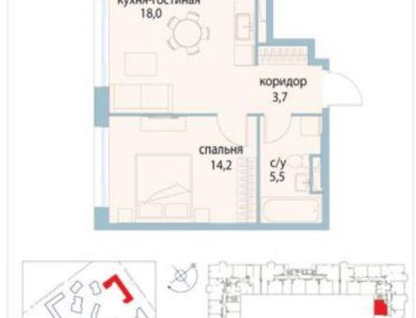 2-к. квартира, 41,4 м²