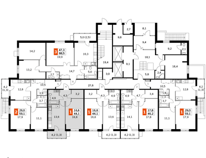 1-к. квартира, 44&nbsp;м²