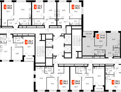 3-к. квартира, 59 м²