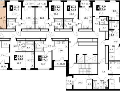 2-к. квартира, 59 м²