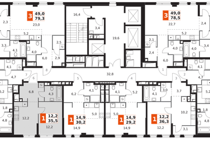 1-к. квартира, 35 м²