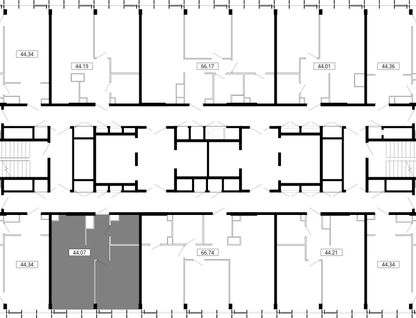 1-к. квартира, 44&nbsp;м²