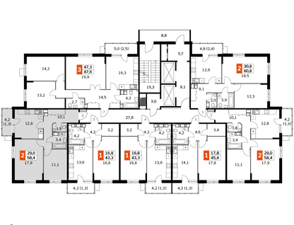 2-к. квартира, 58&nbsp;м²