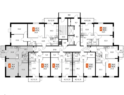 2-к. квартира, 58&nbsp;м²