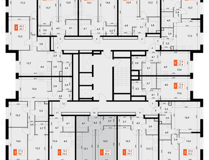 1-к. квартира, 40 м²