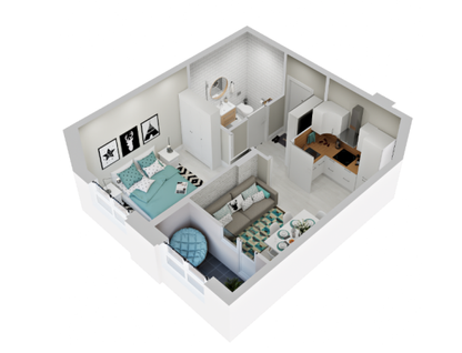 1-к. квартира, 35,6 м²