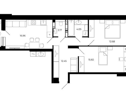 2-к. квартира, 65,3&nbsp;м²