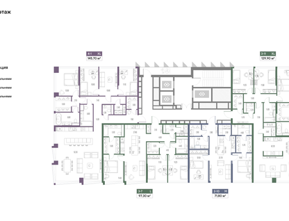 3-к. квартира, 129&nbsp;м²