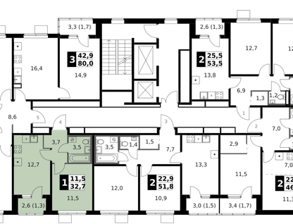 1-к. квартира, 32&nbsp;м²