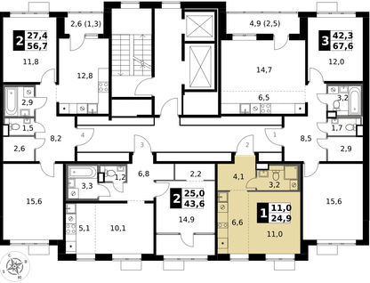 Студия, 24 м²