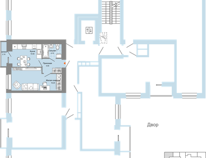 1-к. квартира, 36&nbsp;м²