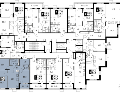 3-к. квартира, 67 м²