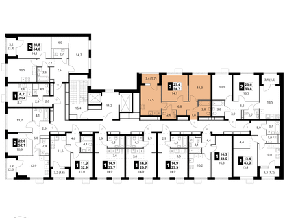 2-к. квартира, 54&nbsp;м²