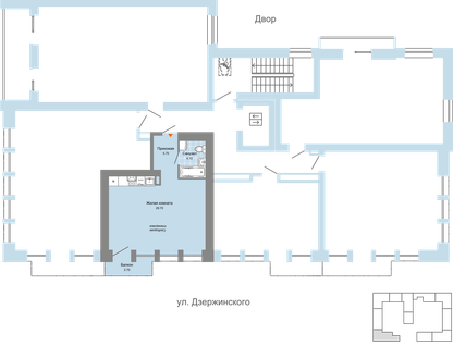 1-к. квартира, 39&nbsp;м²